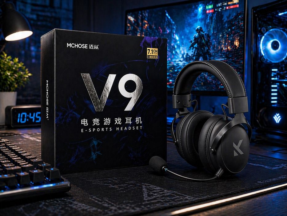 ‼️ MCHOSE V9 Pro — Бездротові ігрові навушники игровые наушники чорні