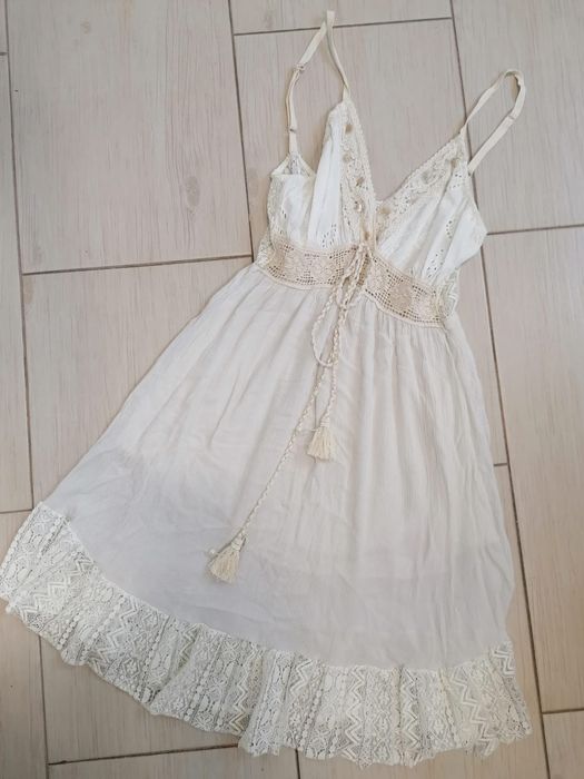 Sukienka kremowa Boho