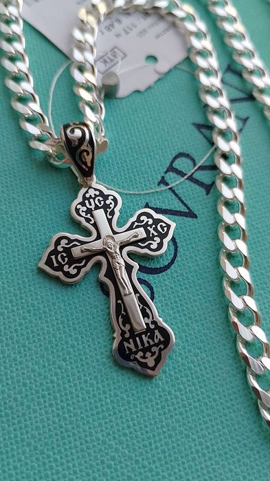 Серебряная цепочка 32 гр 60 см цепь Панцирь Картье  панцирное плетение