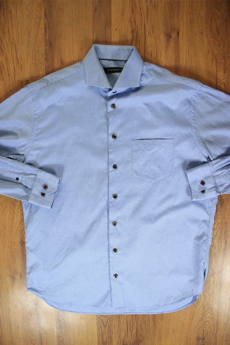 Koszula Bosweel r. 42 nieb-biała dł rękaw wzór dł rękaw bawełna męska
