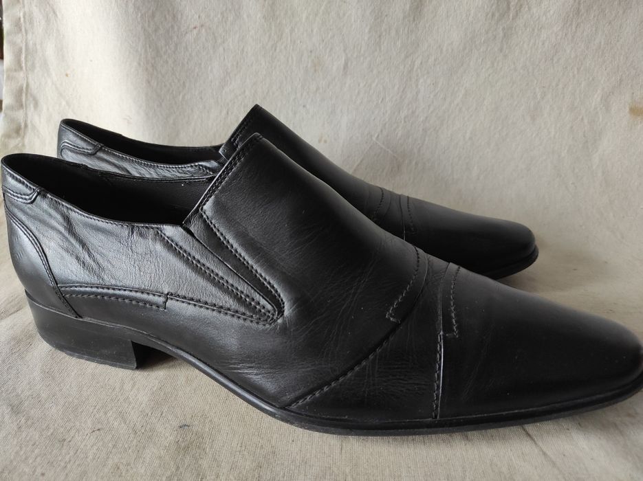 Czarne męskie buty wizytowe Prima Moda skóra naturalna nr 42