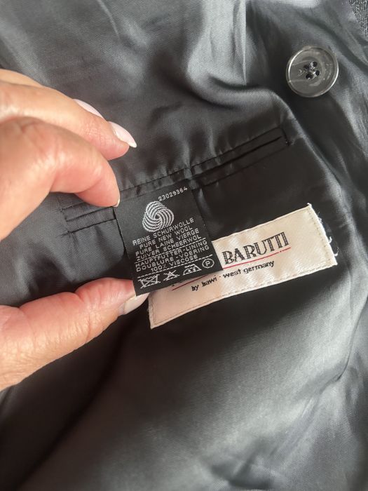 Czarna welniana marynarka dwurzedowa w stylu vintage uniwersalna ciepl