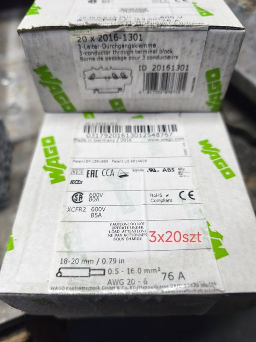 Złaczki spreżynowe wago na szynę din