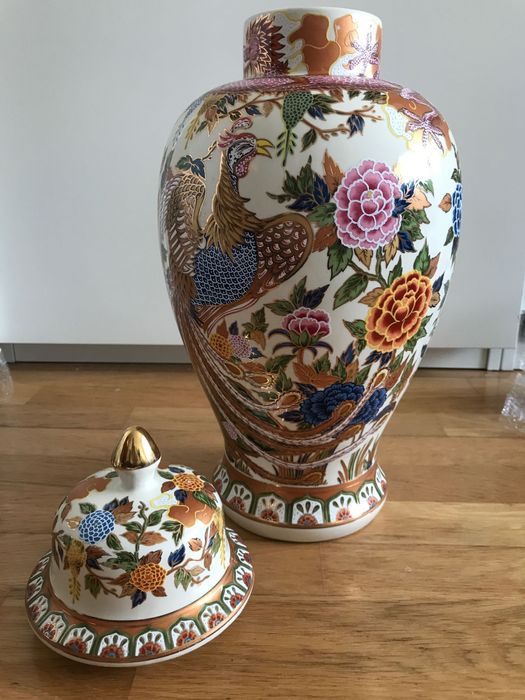 Jarrão Porcelana Panda estilo chinês