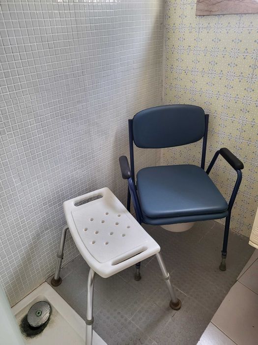 Cadeira sanitária e banco de polibain