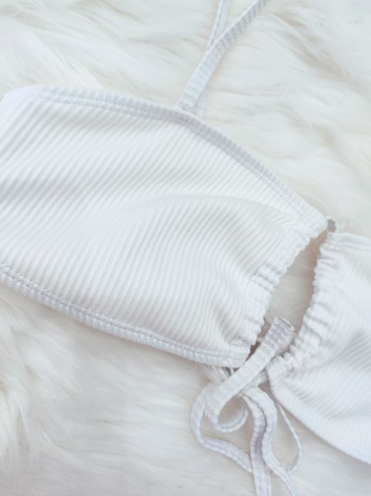 Biustonosz top od stroju kąpielowego biały boohoo