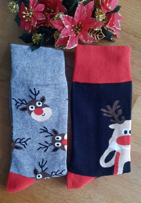 Skarpety 2 pary Bawełna Świąteczne męskie w renifery Moraj R. 43-45