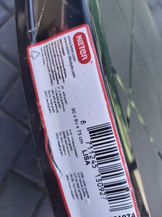 Stol ogrodowy plastikowy nowy okrągły 90cm