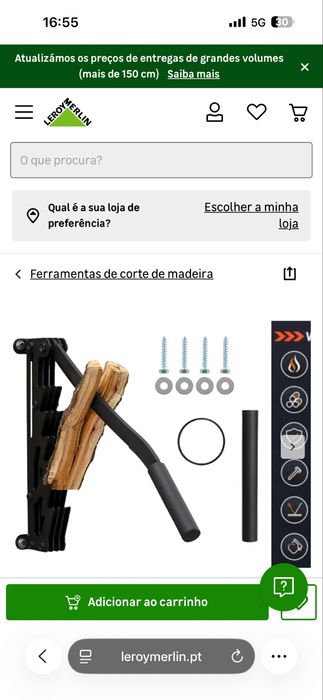 Rachador Lenha Manual Novo - de parede