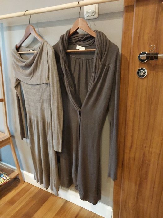 Zestaw sukienka i długi sweter