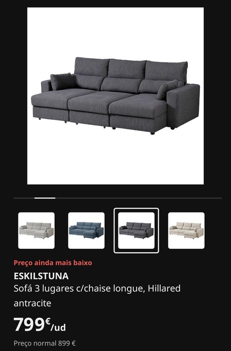 Sofa IKEA Eskilstuna 3 lugares
