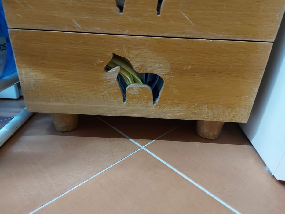 Mesas de cabeceira madeira maciça 52,5x45x61