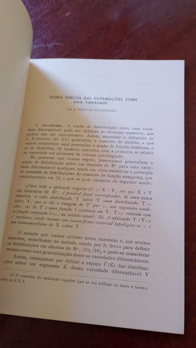 Teoria Direta das distribuições sobre uma variedade 1961