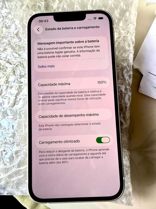 IPHONE 13 - 128Gb Branco Perola c/Novo c/Bateria 100%