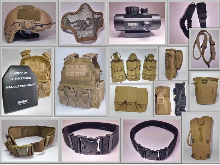 Bundle Completo Equipamento Tático Airsoft/Paintball - Mais de 25 Peças! Preços Individuais + Desconto no Conjunto