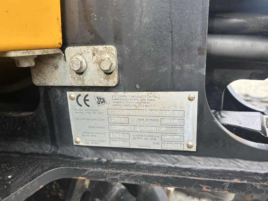 Koparka minikoparka JCB 16C-1 rok 2018