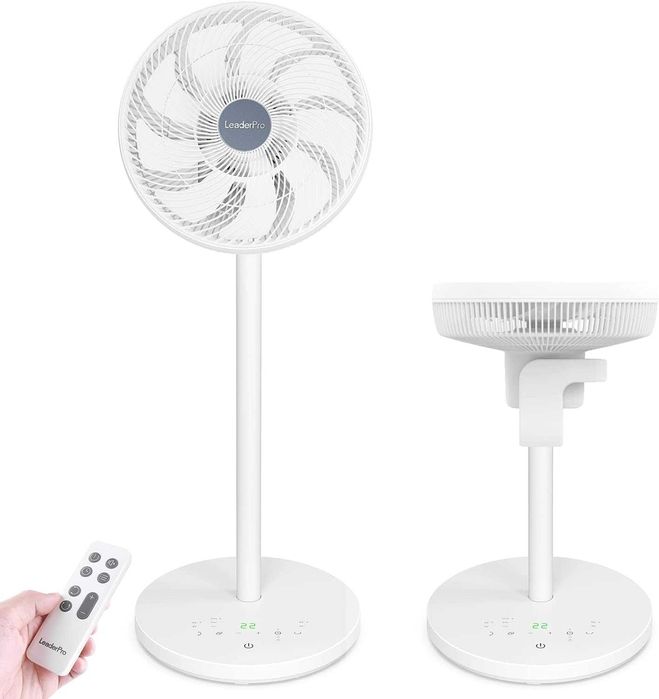 Wentylator Przenośny Leaderpro Dc 2w1 Bardzo Cichy 12,8 Turbo Pilotem