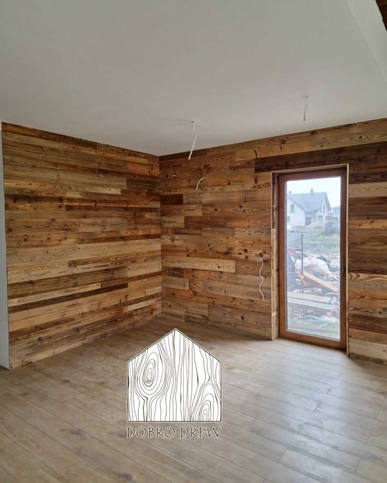 stare deski na ścianę lamele naturalne panele ścienne sufit boho loft
