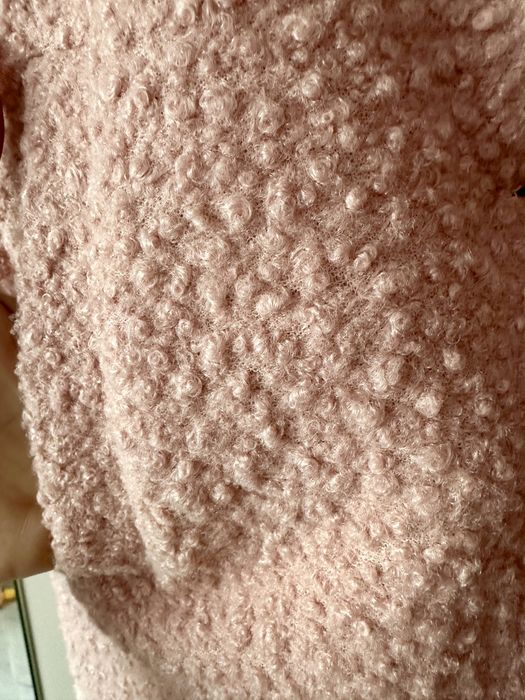 Piekny wełniany płaszczyk pudrowy róż rozm M 38