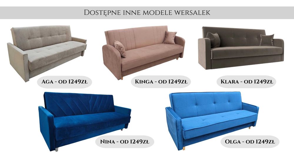 Wersalka Sofa AGA -Gruba Sprężyna bonell, transport