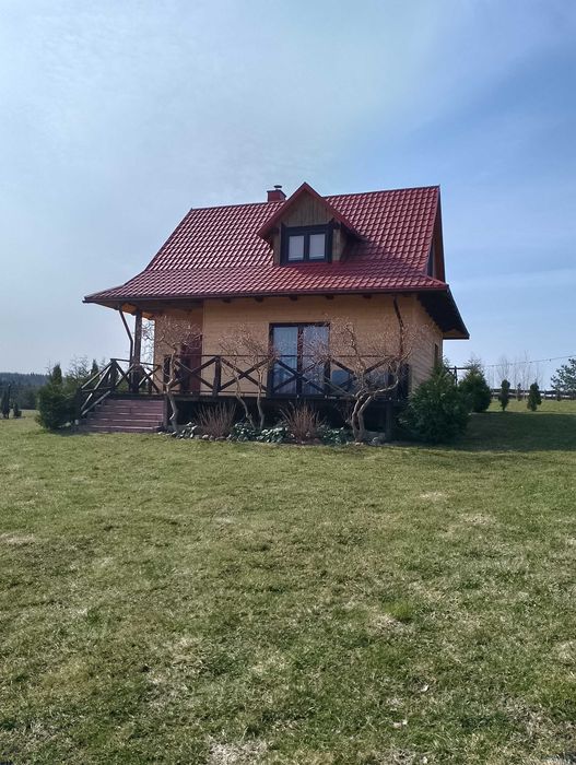 Dom drewniany z bali, siedlisko, Mazury, Bogaczewo gm. Morąg, jezioro Narie