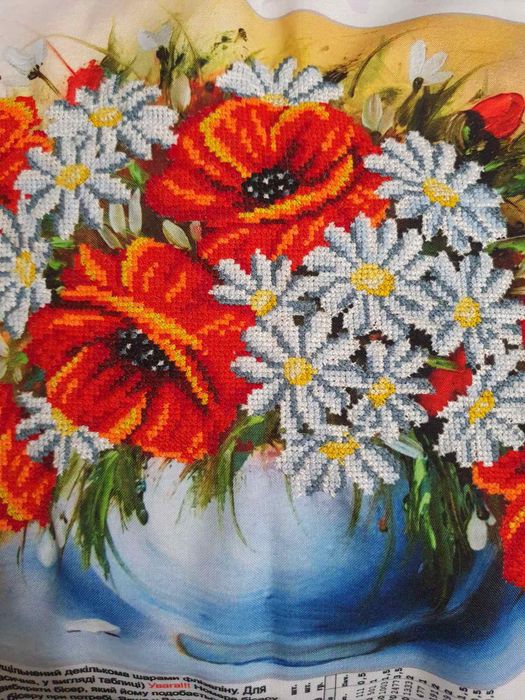 Вишивка натюрморт квіти