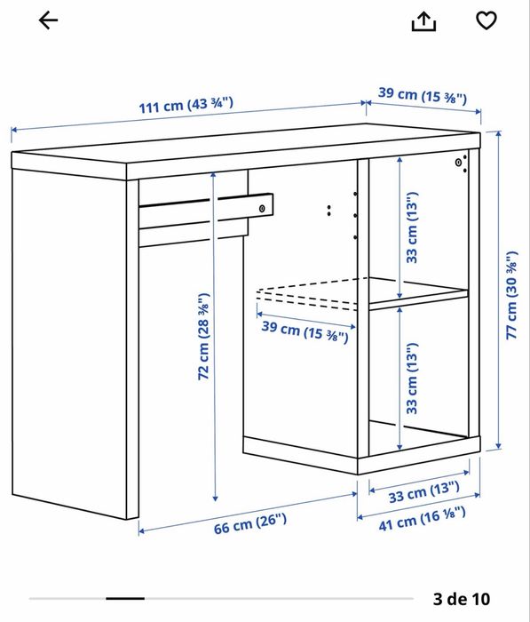 Secretária IKEA com gavetas