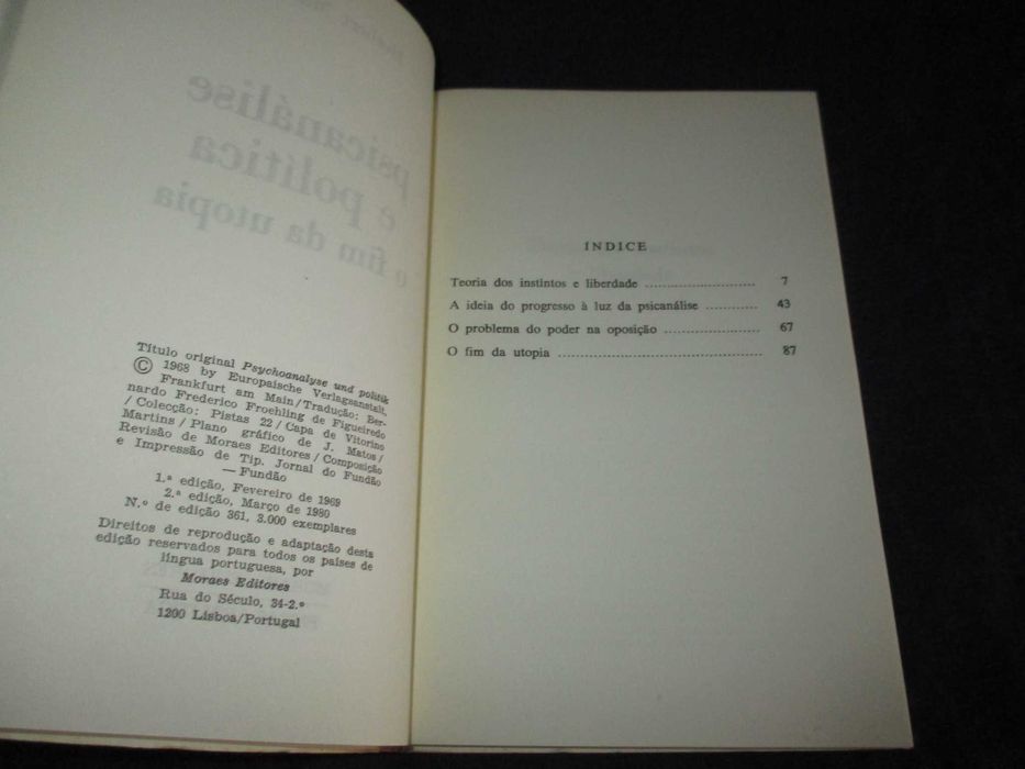 Livro Psicanálise e política O fim da utopia Herbert Marcuse