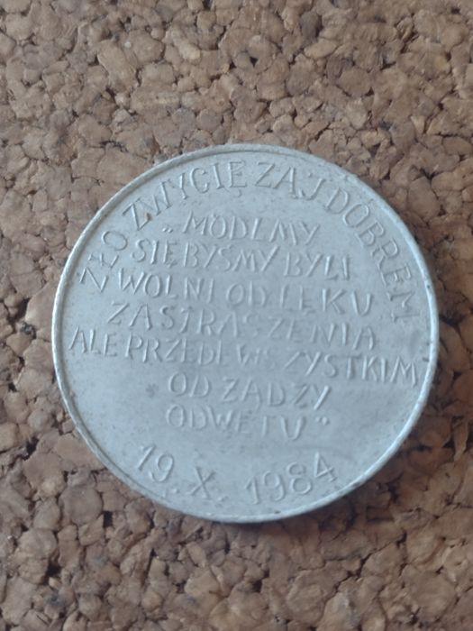 Medal ks. Jerzy Popiełuszko 1984