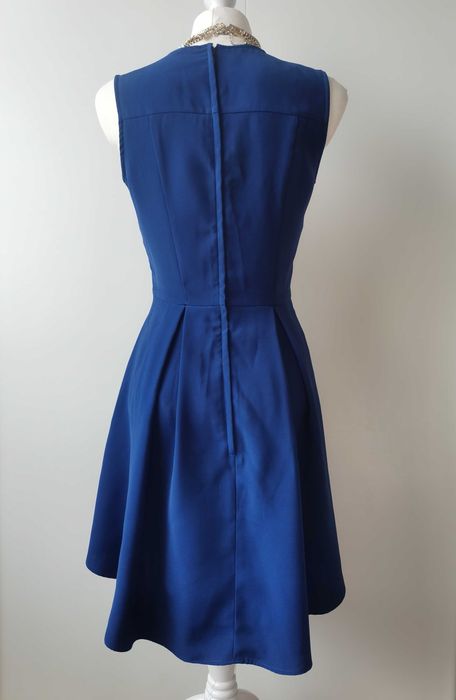 Granatowa sukienka H&M, 34/XS,okolicznościowa.