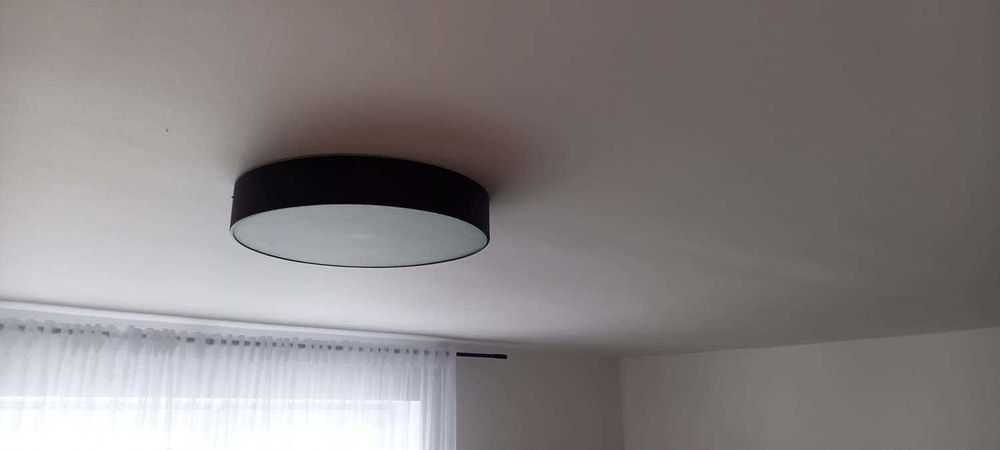 Lampa sufitowa okrągła czarna 3xE27 z żarówkami - 45 cm