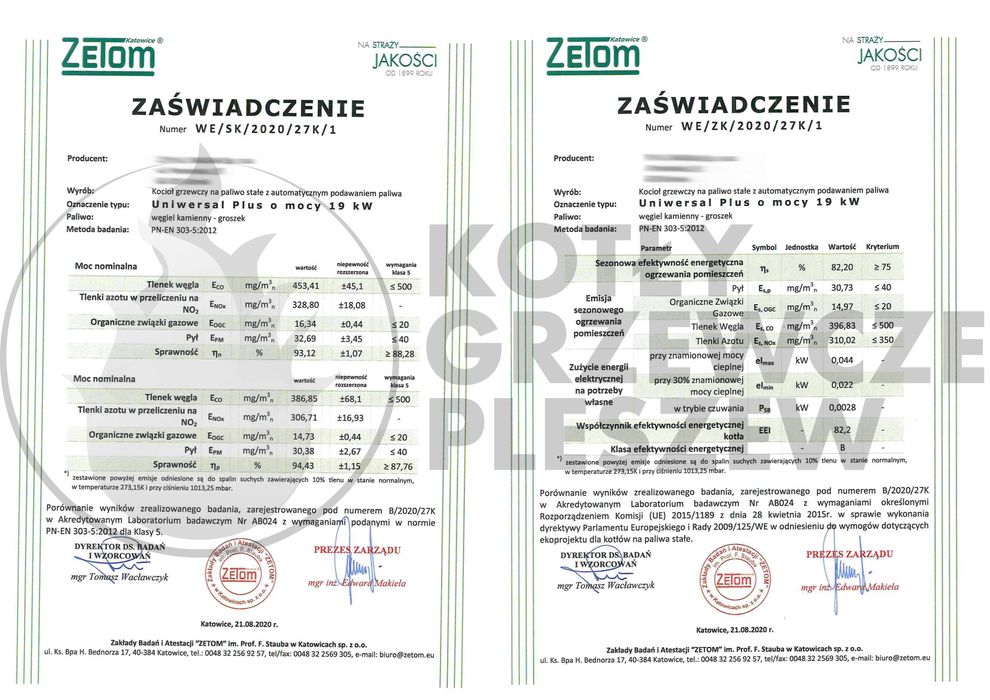 Piec, kocioł CO Uniwersal plus 19kW na ekogroszek+pellet 5 KLASA -10%!