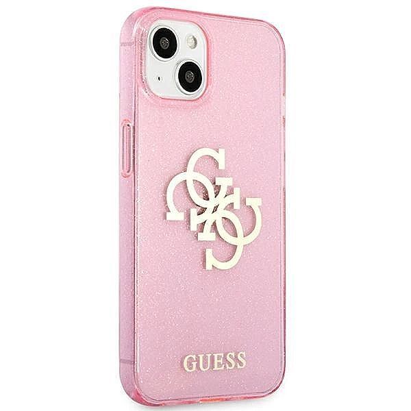 Etui Guess Glitter 4g Big Logo na iPhone 13 mini - różowe