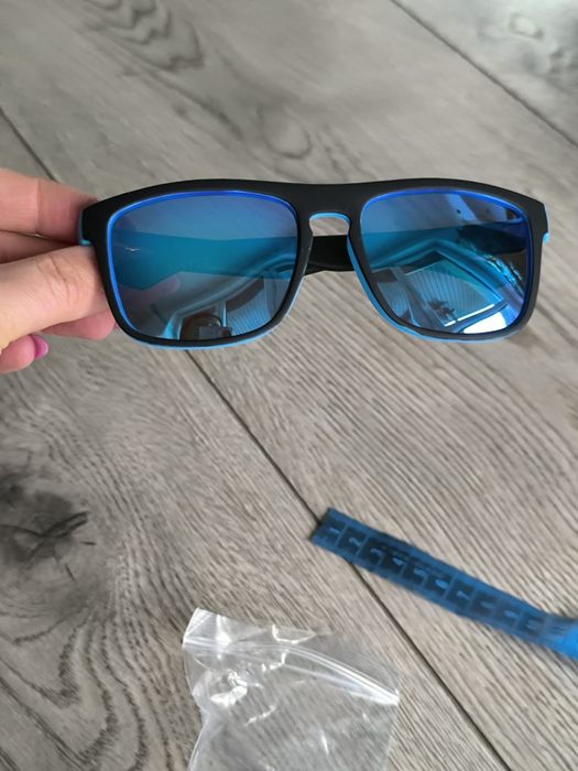 Nowe niebieskie lustrzane okulary przeciwsłoneczne męskie