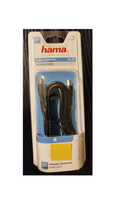 Kabel antenowy hama 1,5 metra 90dB wtyk koncentryczny NOWY