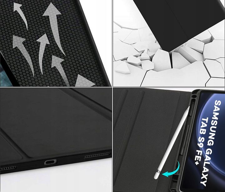 etui z klawiatura do samsung galaxy tab s9 fe+ 12.4" 2023 sm-x610 sm-x616b