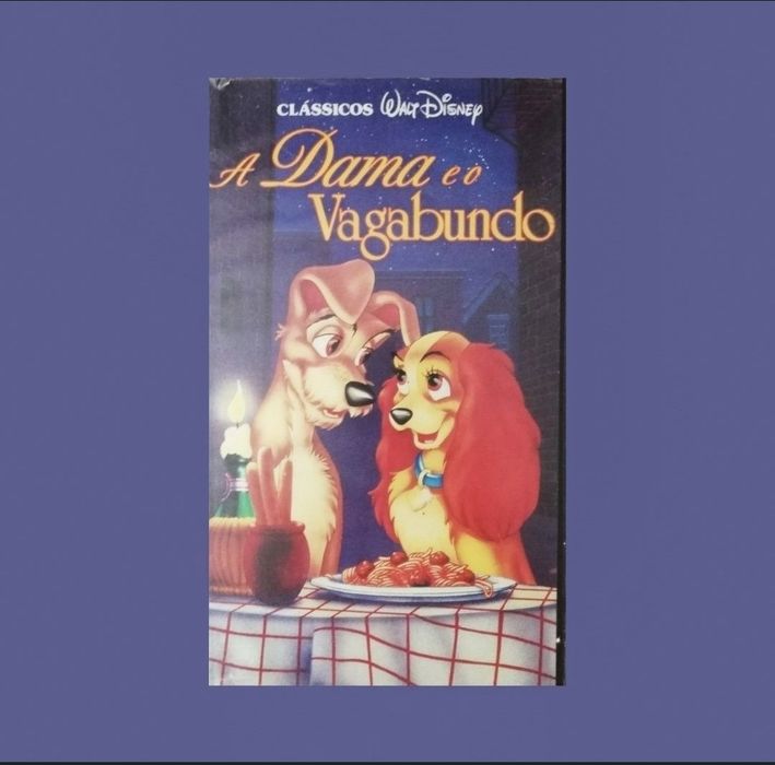Filme "A dama e o vagabundo", em formato VHS original, 1955