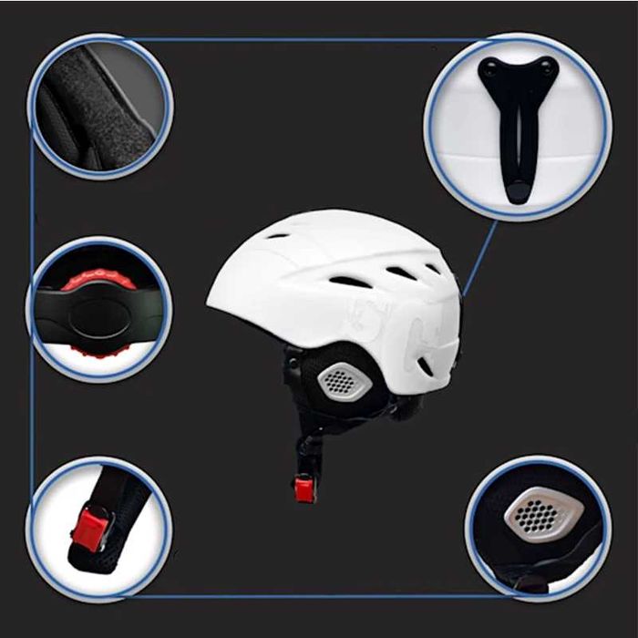 Kask narciarski snowboardowy biały L 58-61 cm