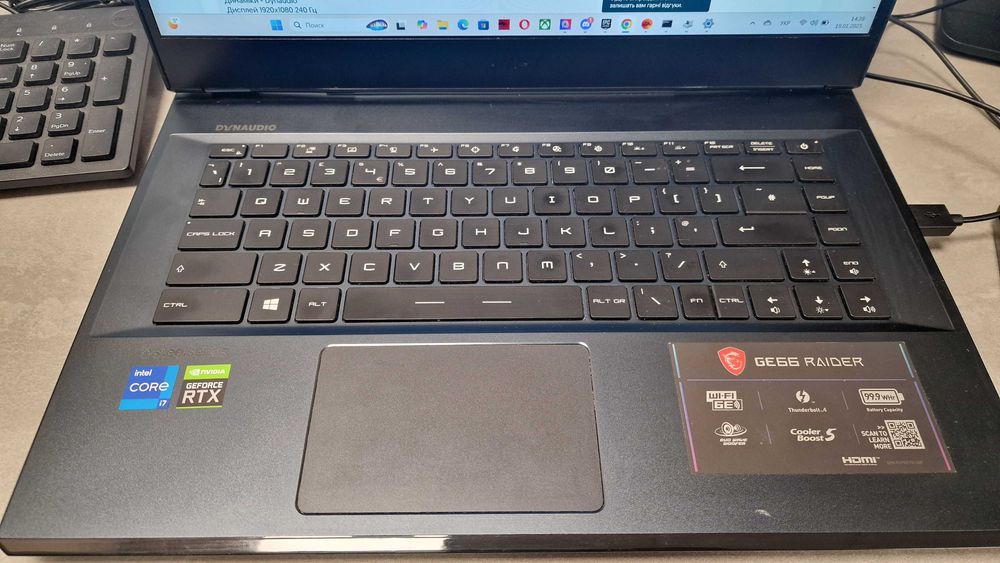 Ноутбук Msi Raider GE 66 rtx 3070, intel i7 11800h