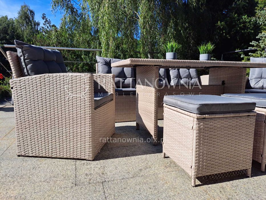 Zestaw Mebli Ogrodowych Wypoczynek Ogrodowy Tarasowy Technorattanowy
