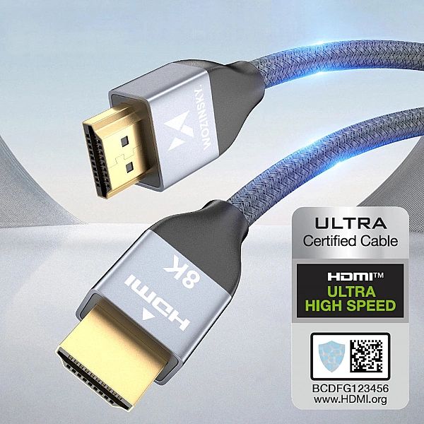 Wozinsky kabel HDMI 2.1/8K 60 Hz 48 Gbps / 4K 120 Hz / 2K 144 Hz 1 m s