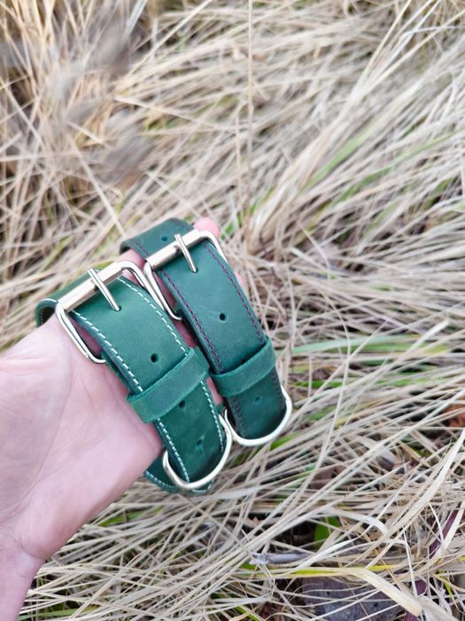 Нашийник для собак з натуральної шкіри ручної роботи