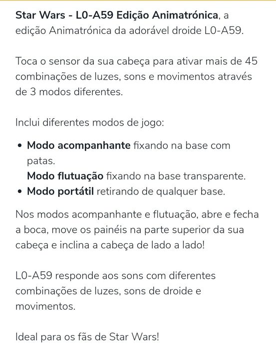 Star Wars - L0-A59 Edição Animatrónica