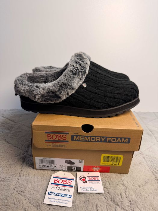 Buty damskie czarne kapcie skechers keepsakes-ice angel 39