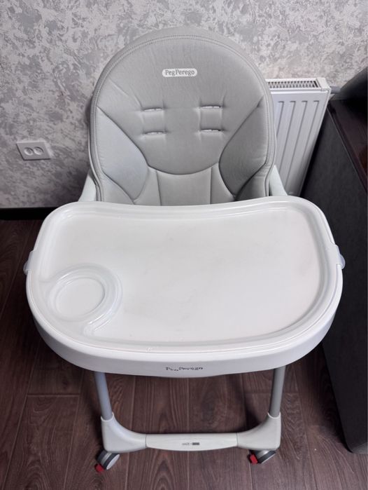 Стільчик для годування Peg-Perego Prima Pappa Follow Me Ice Сірий