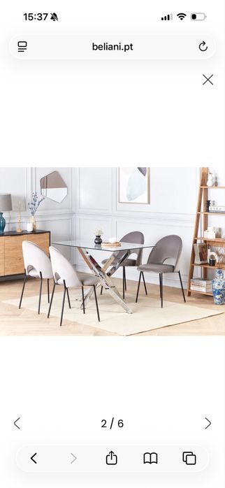 Mesa de jantar MARAMO Prateado 120 cm 70 cm