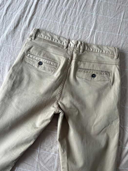 Zara Chino Trouser Slim Fit EUR 38 beżowe chinosy spodnie casual smart office basic