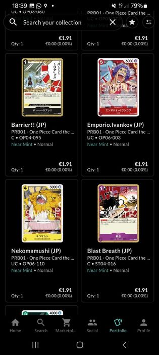 Cartas em japonês da expansão The Best de One Piece