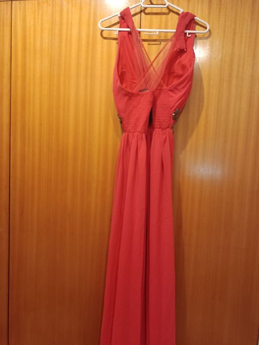 Vestido cerimónia. Novo! Cor salmão escuro.
