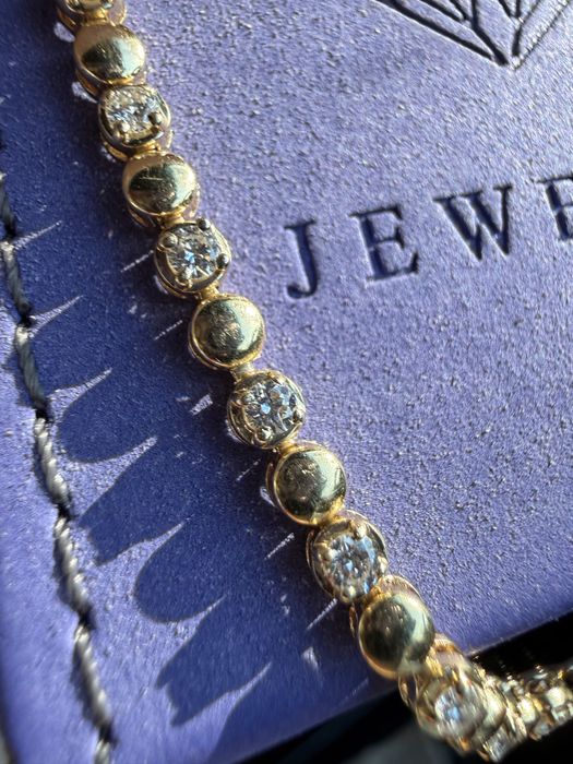 Золотой браслет с бриллиантами 17см